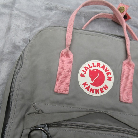 Fjallraven Kanken Backpack Grey Pink Mini Small Travel School Bag Work Lunch - Picture 3 of 12